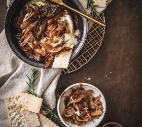 Baked Brie With Caramelized Onions, Balsamic Vinegar & Rosemary