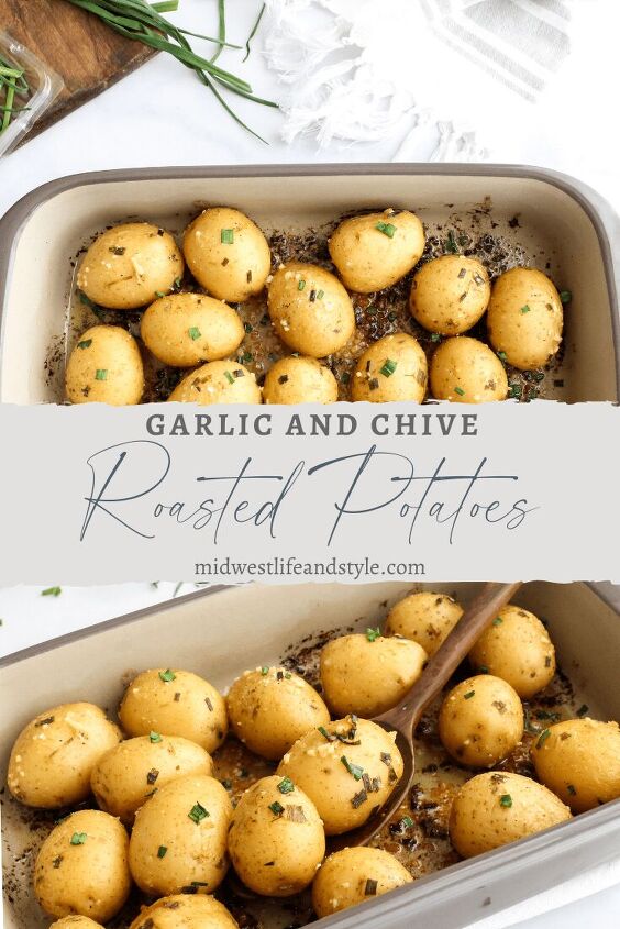 garlic and chive roasted baby potatoes