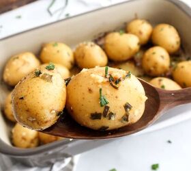 Garlic And Chive Roasted Baby Potatoes