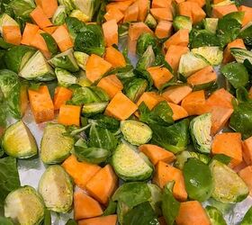 Maple-Glazed Roasted Brussels Sprouts and Sweet Potato Salad Recipe | Foodtalk