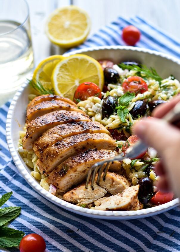 greek chicken orzo salad