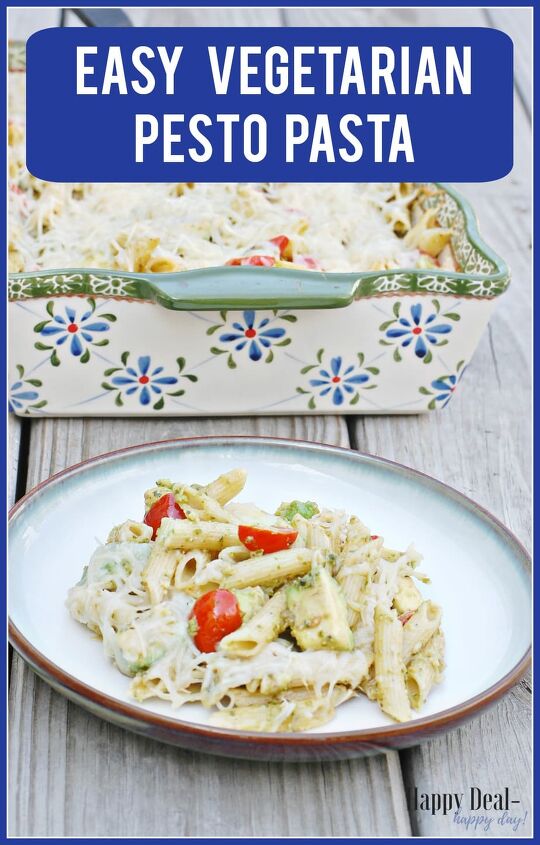 easy vegetarian pesto pasta recipe with avocado parmesan romano to