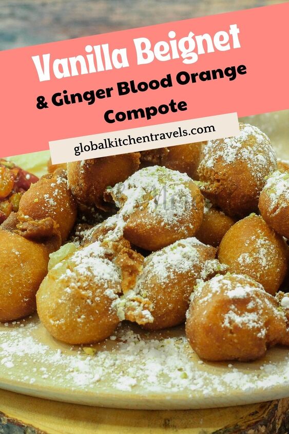 blood orange vanilla beignets blood orange ginger compote