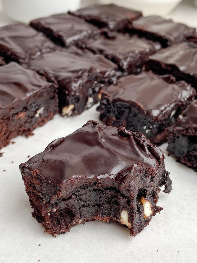 triple chocolate brownies with frosting