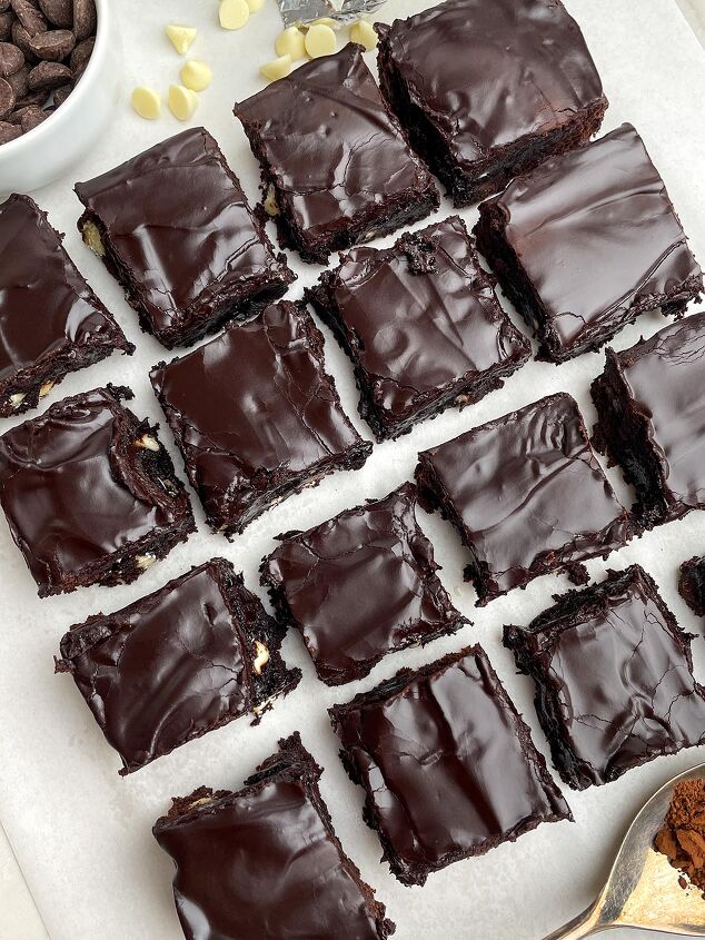 triple chocolate brownies with frosting