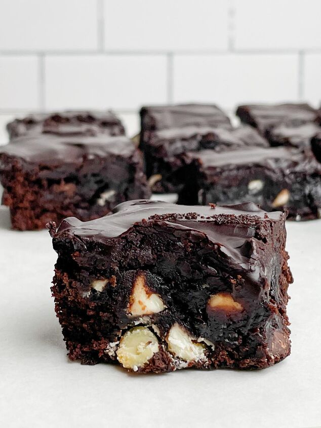 triple chocolate brownies with frosting