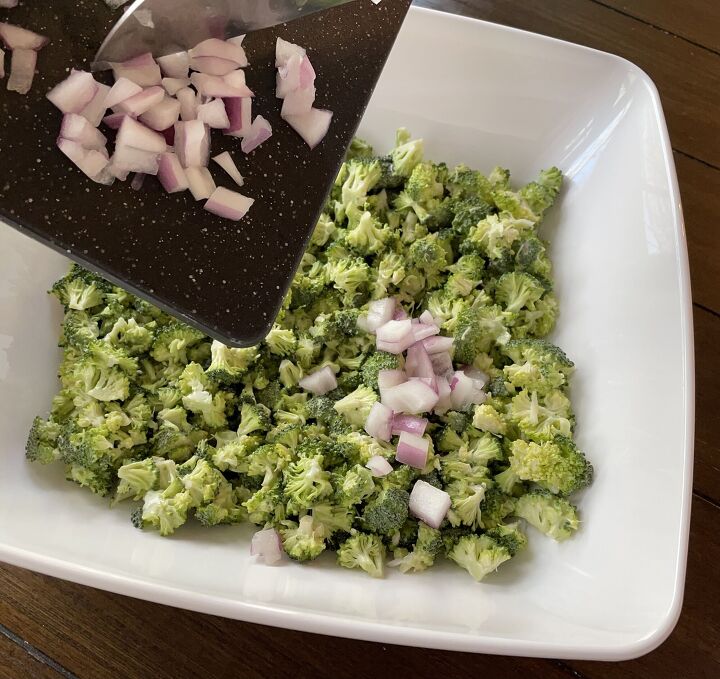 broccoli confetti salad, Next add your chopped onions