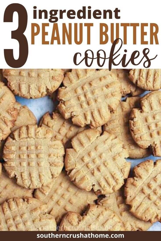 3 ingredient homemade peanut butter cookies with no flour