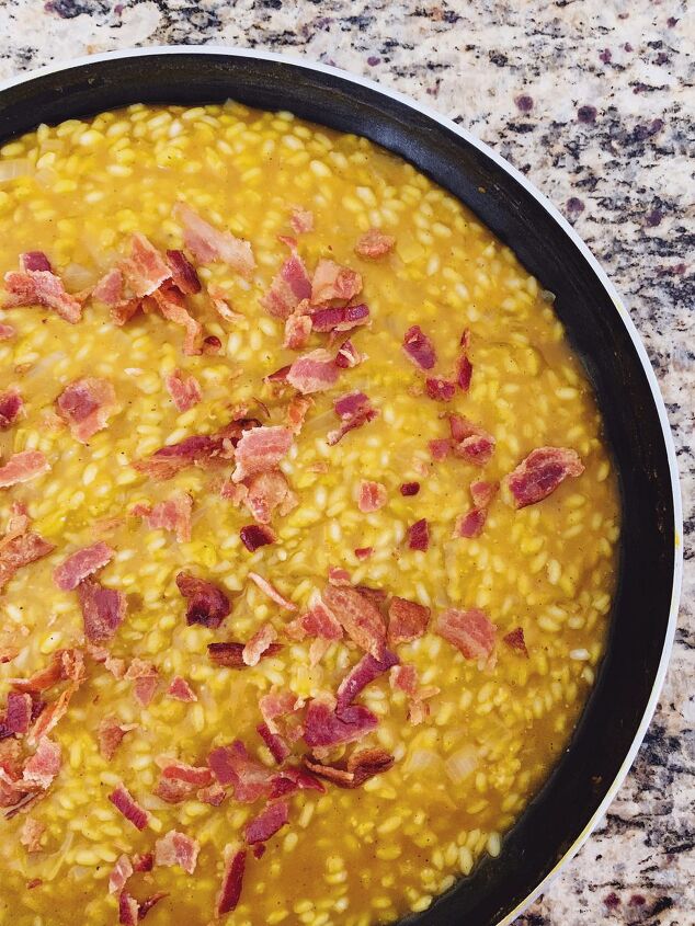 butternut squash risotto with bacon