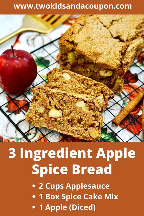 easy 3 ingredient apple spice bread