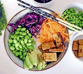 vegan tofu poke bowl, Bowl with Layers 1 3