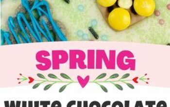 Spring White Chocolate Bark Recipe With Pretzel Flowers & Butterflies