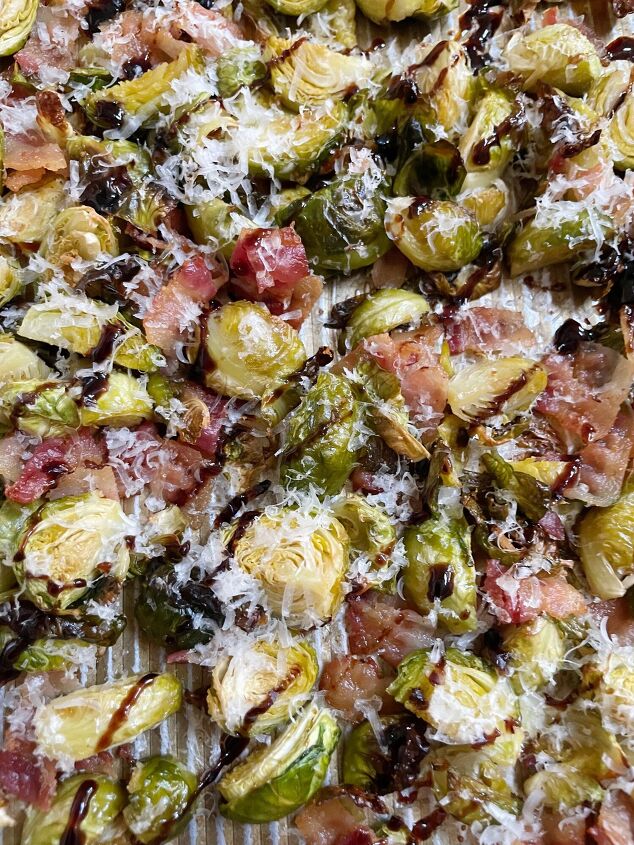 roasted brussels sprouts with bacon and parmesan
