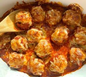 Put 3 of these cheesy meatballs on a hoagie bun for the perfect sub sandwich