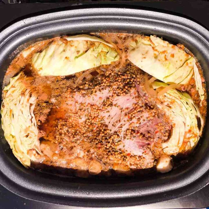 slow cooker corned beef brisket, Add cabbage during the last hour of cooking