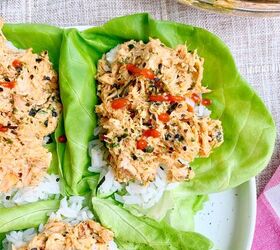 spicy salmon lettuce cups