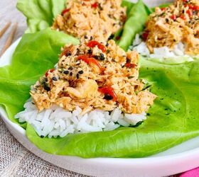 spicy salmon lettuce cups