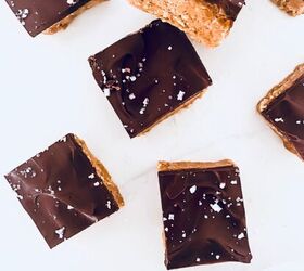 no bake salted peanut butter chocolate protein squares