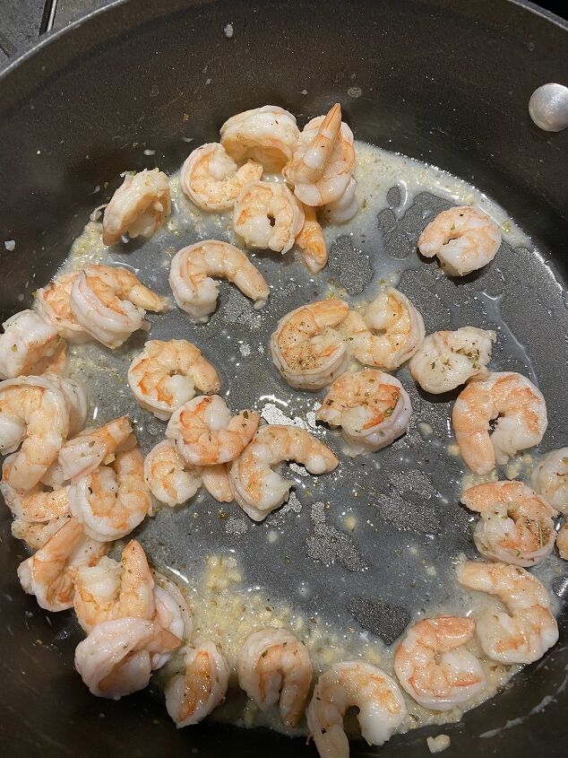 easy shrimp alfredo with angel hair pasta