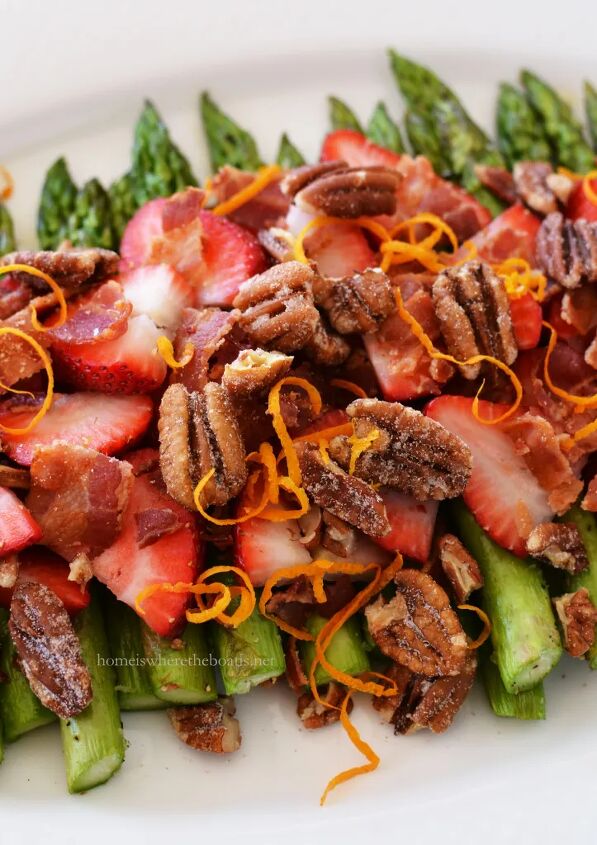 asparagus strawberry salad with orange balsamic vinaigrette