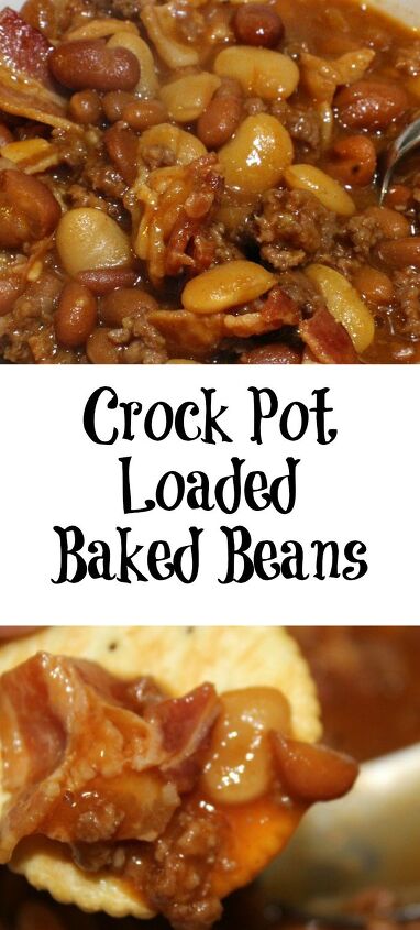crock pot loaded baked beans perfect for tailgating