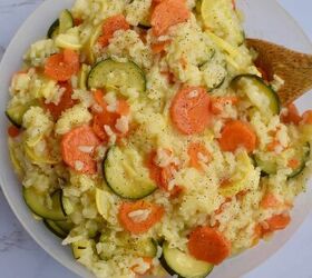 This delicious rice pilaf tastes like it's been simmering in butter, but it's actually just veggies