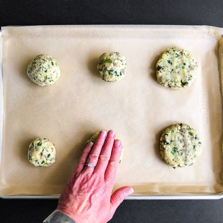 almond flour biscuits, Form into balls then press down