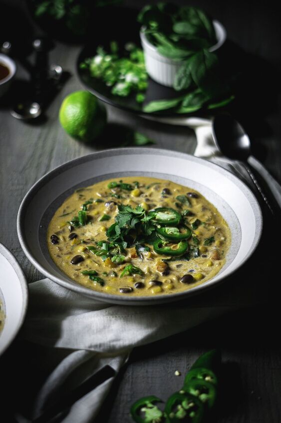 vegetarian creamy corn and black bean soup
