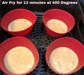 easy weight watcher carrot cake muffin recipe, Place your silicone muffins cups filled with batter in the basket for 13 minutes at 400 Degrees F