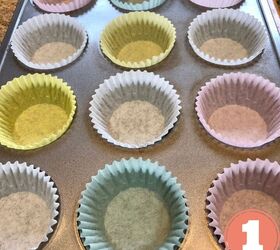 easy weight watcher carrot cake muffin recipe, Festive colored muffins liners ready to go
