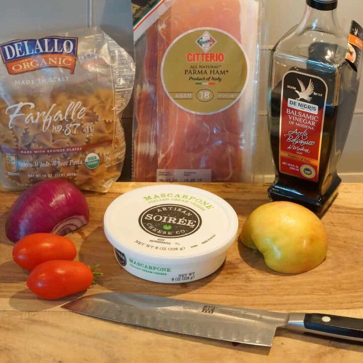 bowtie chicken pasta with a balsamic mascarpone sauce, Ingredients for the bowtie chicken pasta with balsamic mascarpone sauce