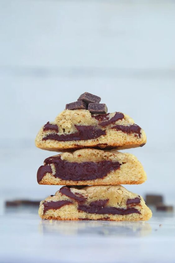 ganache filled dark chocolate chunk cookies