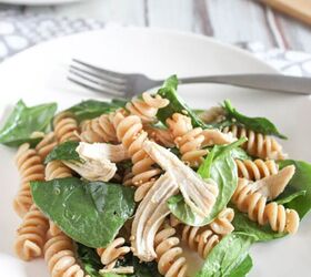 chicken pasta salad with spinach