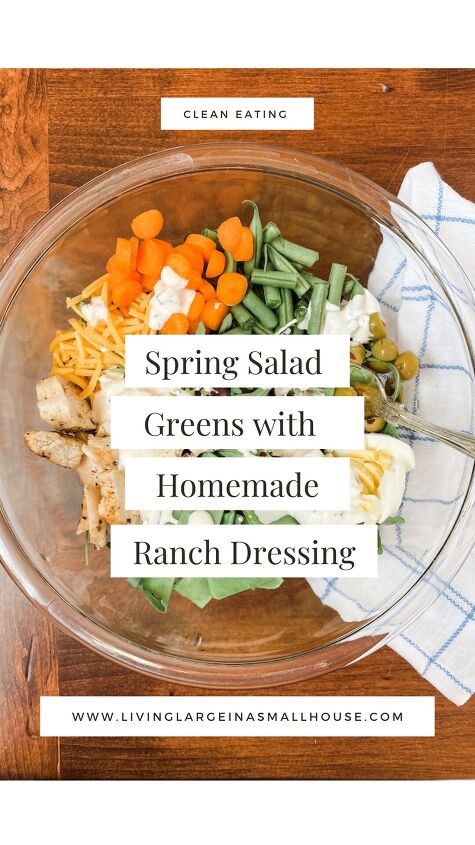spring salad greens with homemade ranch dressing