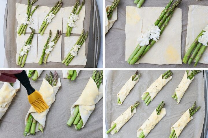 asparagus puff pastry tarts with gruyere cheese