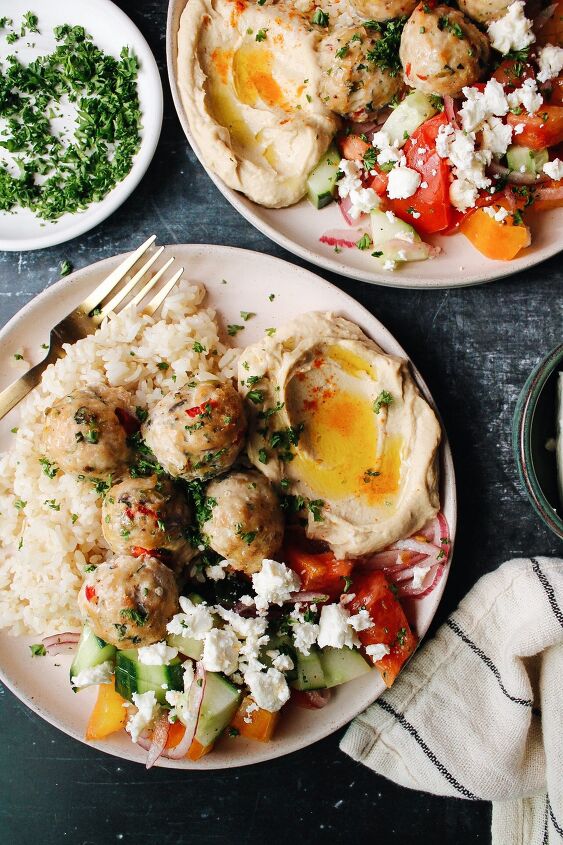 greek inspired chicken meatballs