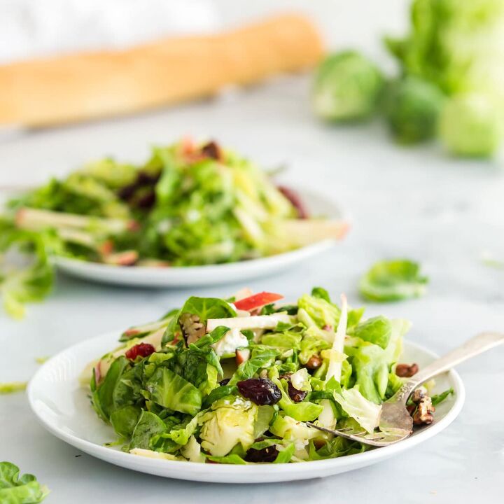 shredded brussels sprouts salad, Serve this as a light lunch by itself or for the start of a special dinner