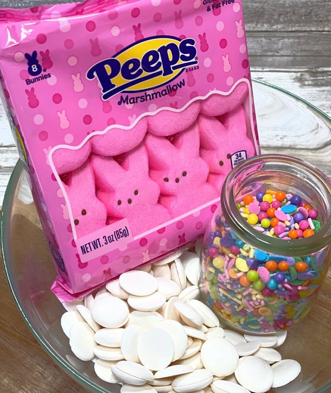easy easter candy bark recipe with peeps