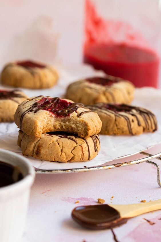 paleo raspberry thumbprint cookies, These cookies are the perfect balance of crumbly and sweet