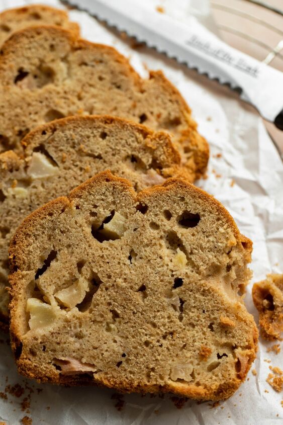gluten free spiced pear loaf, Pieces of pear are baked to perfection inside this spiced loaf
