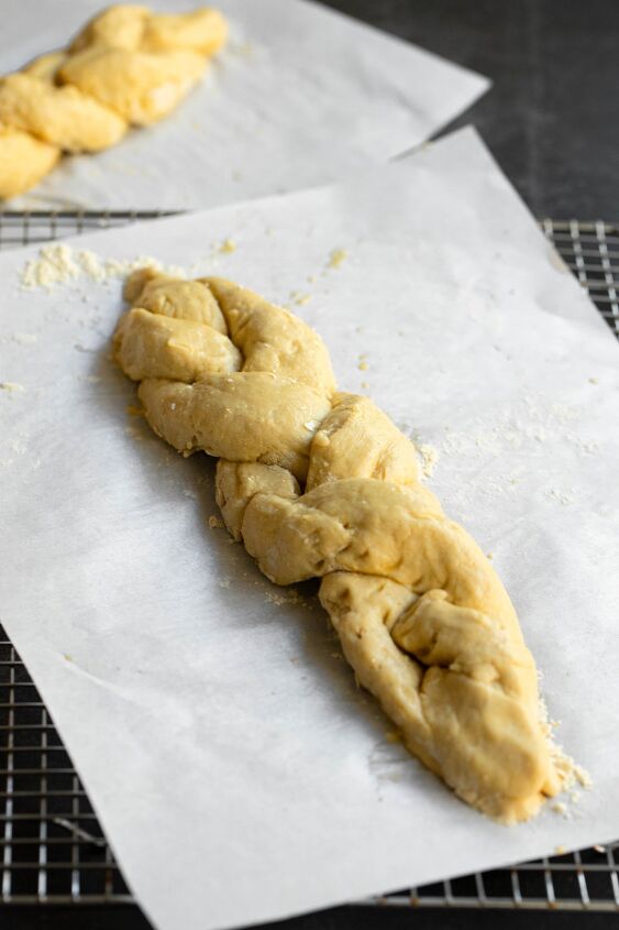 the best gluten free challah bread, Once braided the challah bread is ready to go in the oven