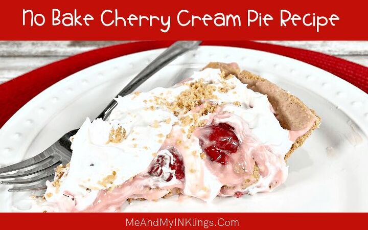 easy no bake cherry cream pie dessert