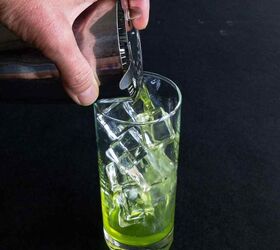melon mojito, Strain into a highball glass with ice
