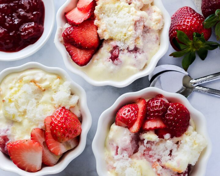 strawberry angel cake pudding trifle