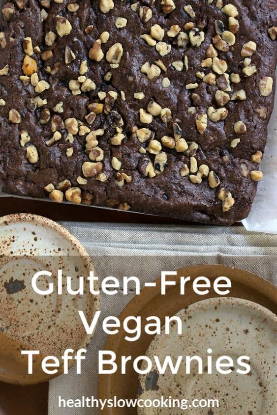 gluten free vegan teff brownies made with teff flour