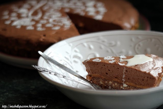caramel chocolate mousse tart