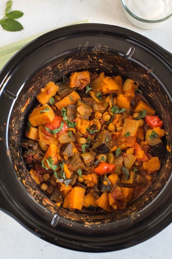 sweet potato and chickpea slow cooker tagine