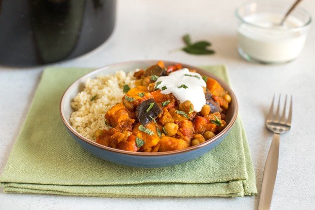 Sweet Potato and Chickpea Slow Cooker Tagine | Foodtalk