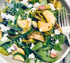 Lemony Snap Pea + Zucchini Salad With Feta + Pistachios