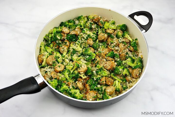 one skillet sausage broccoli cauliflower rice